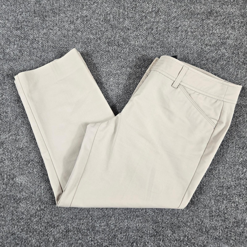 Dalia Trousers Womens 10 BeigeStraight Leg Stretch Khaki Pants
